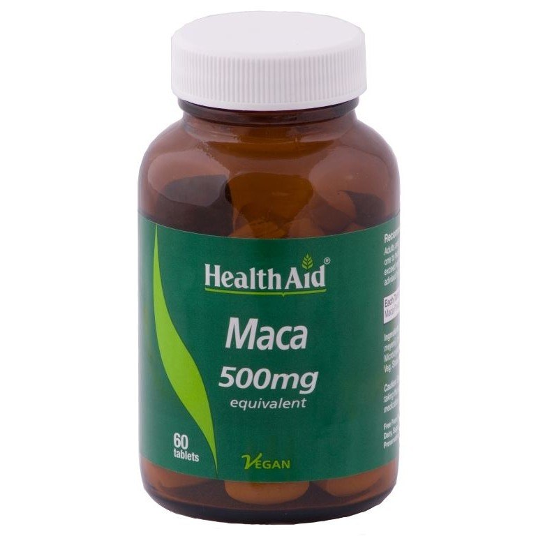 Health Aid Maca 500mg 60 Tablets - By Pumpernickel Online an Natural and Dietary Supplements Store Bedford UK