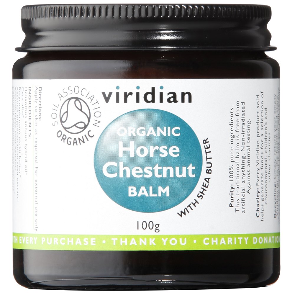 Viridian Horse Chestnut Organic Balm 100g - By Pumpernickel Online an Natural and Dietary Supplements Store Bedford UK