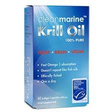cleanmarine krill oil 100% Pure 60-caps - By Pumpernickel Online an Natural and Dietary Supplements Store Bedford UK