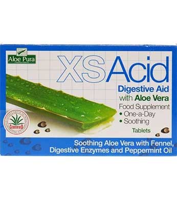 XS Acid Aloe Vera Digestive Aid – 30 Tablets - By Pumpernickel Online an Natural and Dietary Supplements Store Bedford UK
