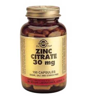 Zinc Citrate 30mg 100-caps - By Pumpernickel Online an Natural and Dietary Supplements Store Bedford UK