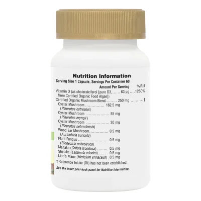 Nature's Plus Organic Vitamin D3 5000iu VCaps 60 - Image 2