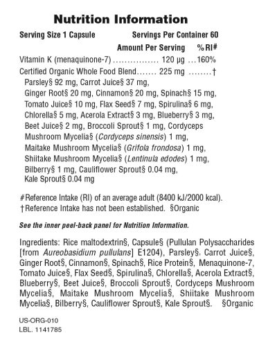 Source of Life® Garden Vitamin K2 120 mcg Capsules - Image 2