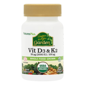 Nature’s Plus Source of Life Garden Vitamin D3 K2 Plant Based Supplement