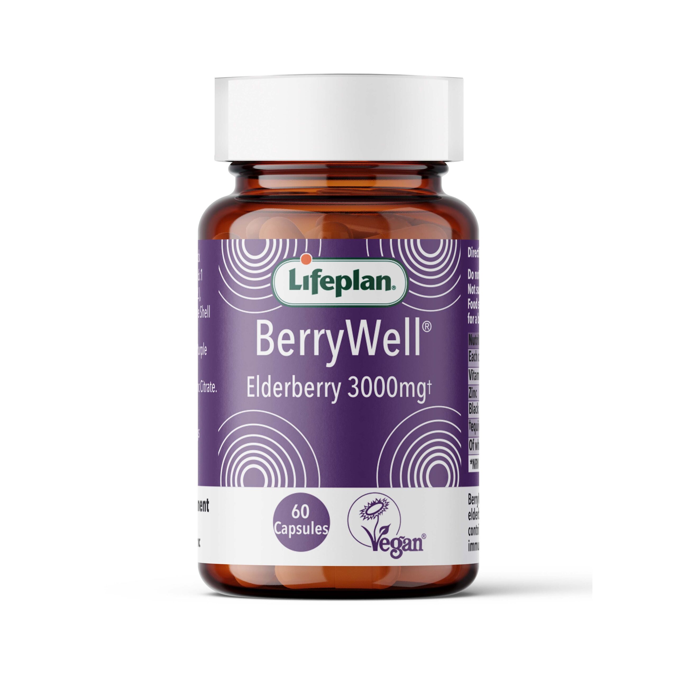 Lifeplan BerryWell High Strength Elderberry 3000mg 60 Capsules