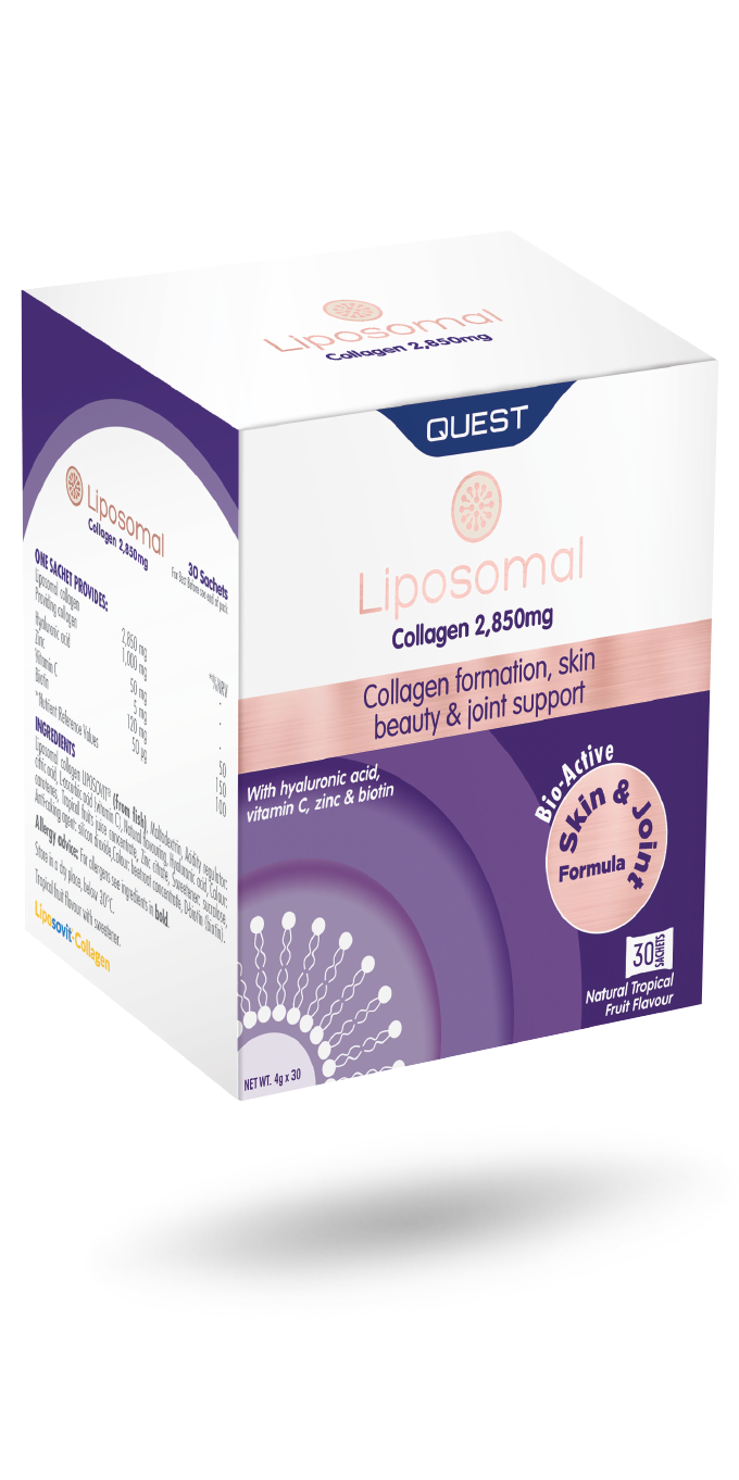Quest Liposomal Collagen 2,850mg with Hyaluronic Acid, Vitamin C, Zinc & Biotin - 30 Sachets