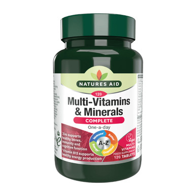Natures Aid Complete Multi-Vitamins & Minerals - 120 Tablets