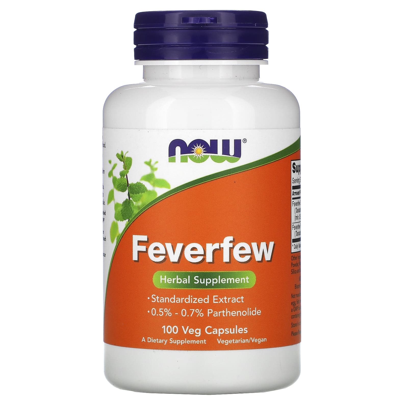 NOW Foods Feverfew, 100 Veg Capsules