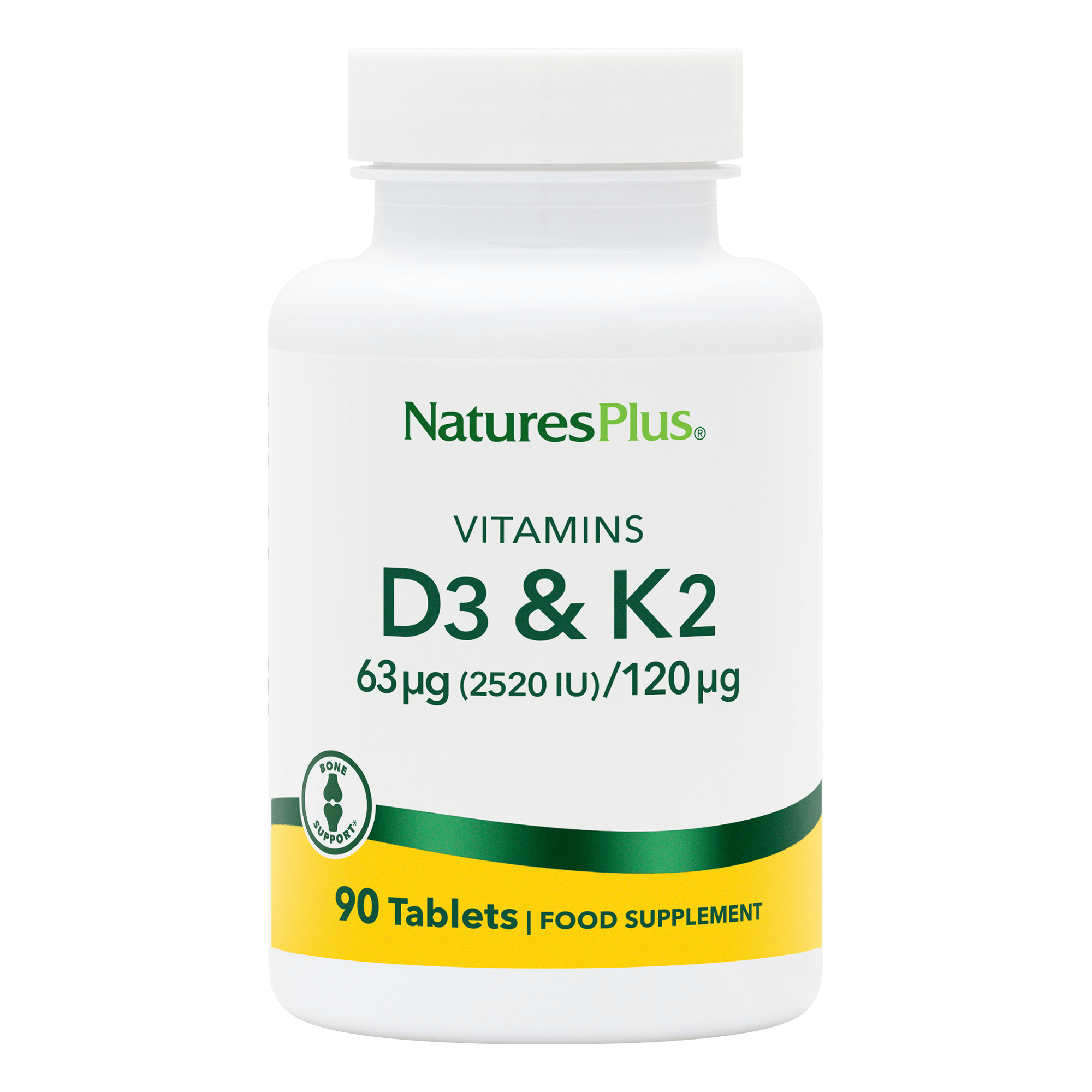 Vitamin D3 2520IU with K2 120mcg Tablets - 90 Tablets
