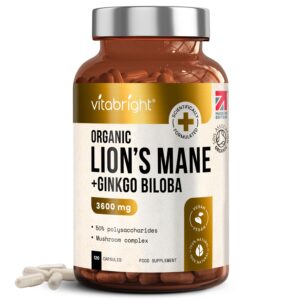 VitaBright Organic Lion's Mane & Ginkgo Biloba - 120 Capsules