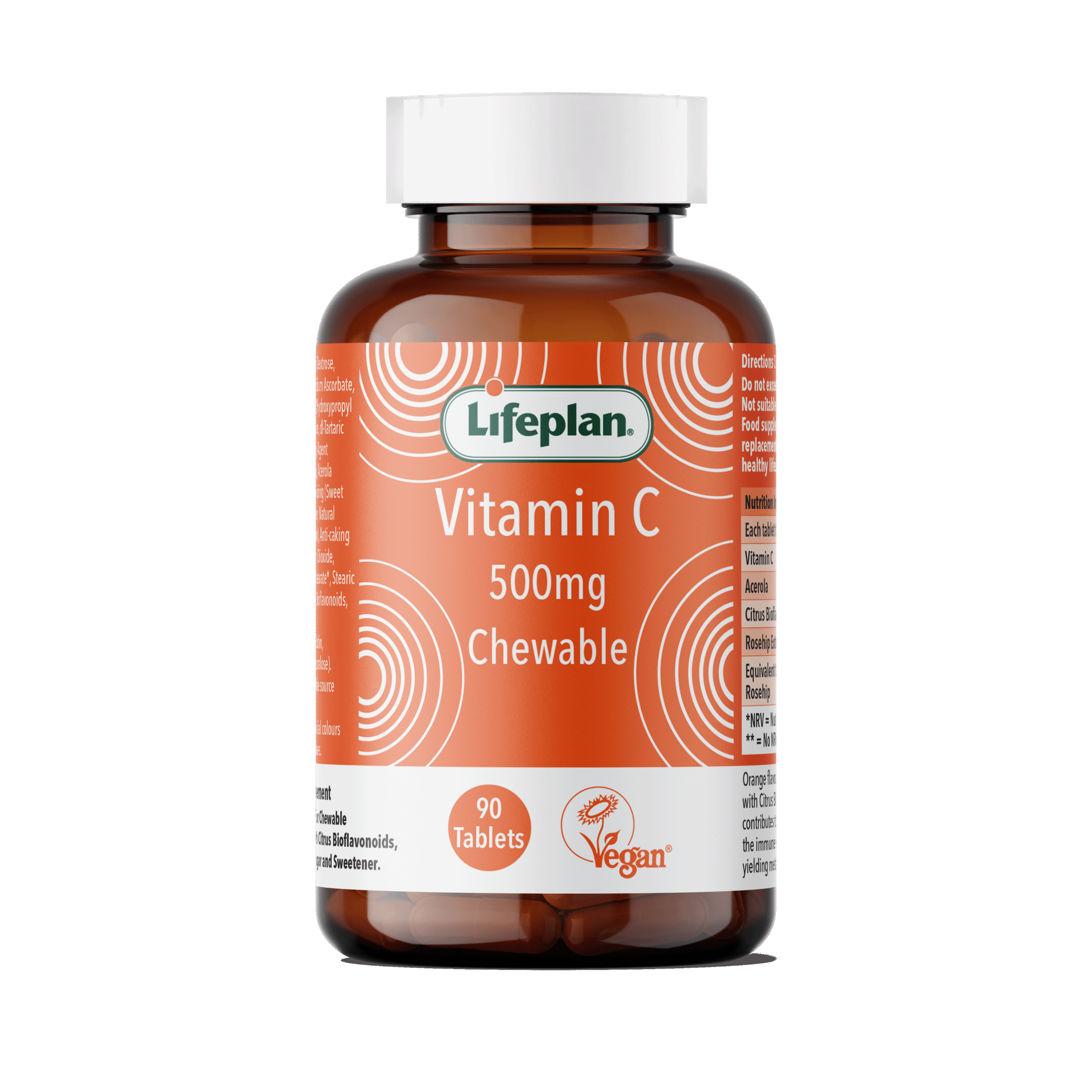 Lifeplan Vitamin C Chewable 500mg 60 Tablets