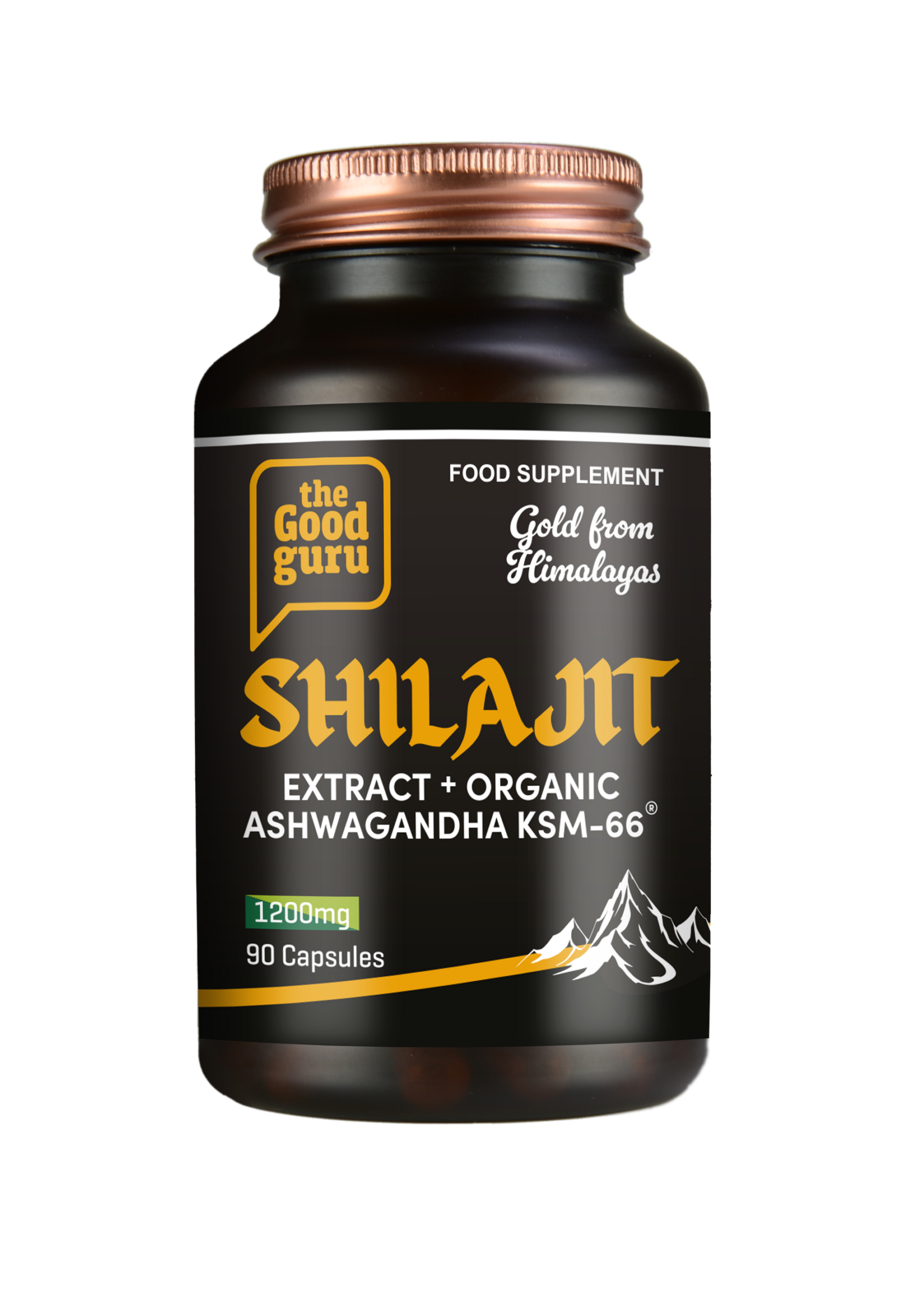The Good Guru Gold Shilajit + Ashwagandha KSM-66 - 90 Capsules