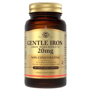 Solgar Gentle Iron (Iron Bisglycinate) 20 mg Vegetable Capsules - Pack of 90