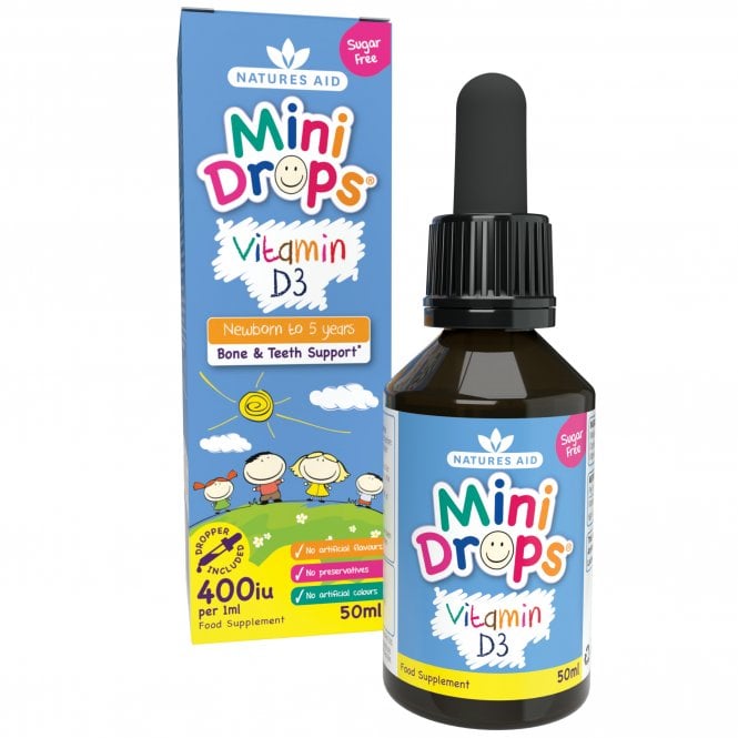 Natures Aid Mini Drops Vitamin D3 400iu (for Infants & Children)