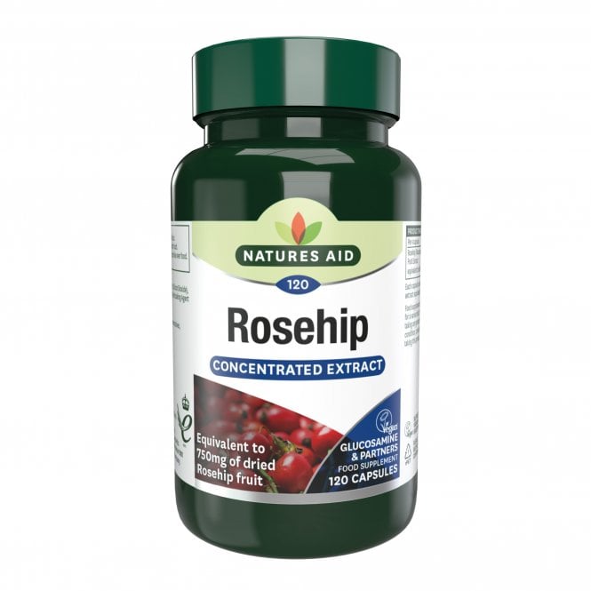 Natures Aid Rosehip 750mg 120 Vegetable Capsules