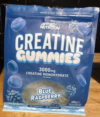 Container of Applied Nutrition blue raspberry creatine gummies 80g