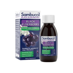 Sambucol Black Elderberry Syrup, Sugar Free Formula, 4 fl oz 120 ml