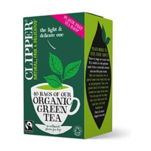 Clipper Organic & Fairtrade Green Tea 40 Bags - Fairtrade Green Tea Bags 40bag
