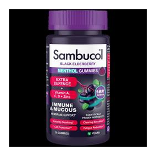 Extra Defence Menthol Gummies - Sambucol Menthol Gummies 30gummies